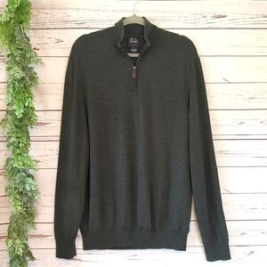 Jos. A. Bank Traveler Merino Wool Men's Green 1/4‎ Zip Merino Wool Sweater XL